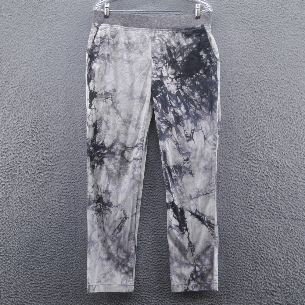 Cabi Grey White Tie Dye Cotton Elastic Waist Pants Womens Medium 5075